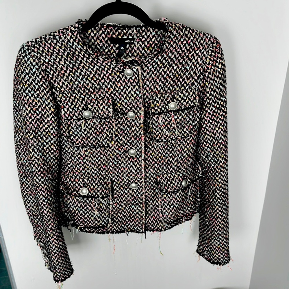 Aqua tweed blazer